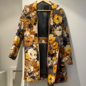 J Crew collection golden roses pea coat jacket size 4